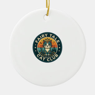Fairy Tale Cat Cute Kitty Design - Fairy Tale Cat Ceramic Ornament