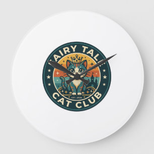 Fairy Tale Cat Cute Kitty Design - Fairy Tale Cat Large Clock