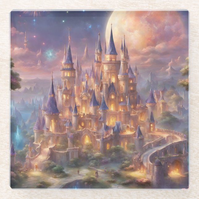 Fairy Tale Dreams Glass Coaster (Front)