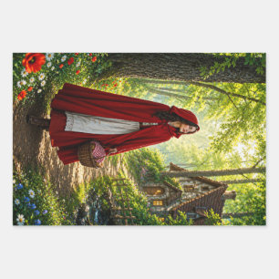 Fairy Tale Dreams In Red Wrapping Decoupage Paper