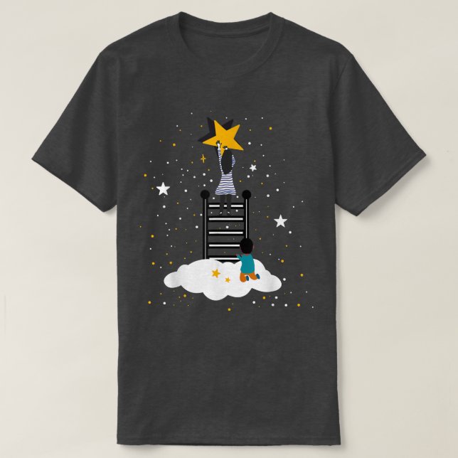 Fairy Tale Dreamy Surreal Reach For The Stars Pyja T-Shirt (Design Front)
