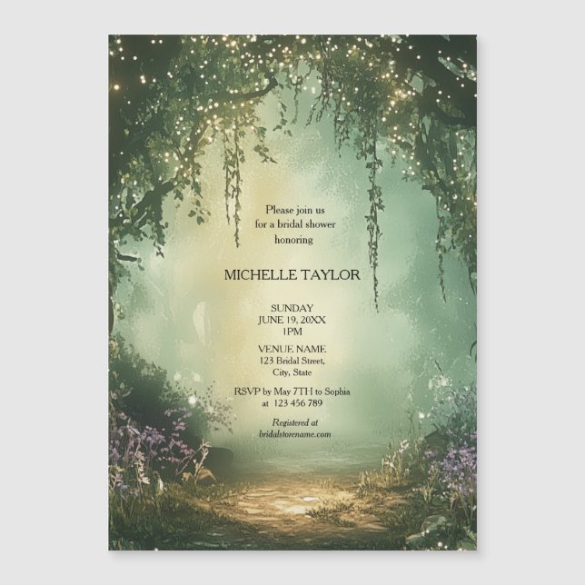 Fairy Tale Enchanted Forest Elegant Floral Bridal  (Front)