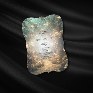 Fairy Tale Enchanted Forest Elegant Floral Bridal Invitation