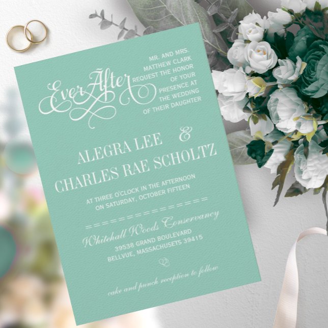 Fairy Tale EverAfter Mint Green Wedding Invitation (Creator Uploaded)