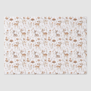 Fairy Tale Forest and Baby Deer Beige Tissue Paper