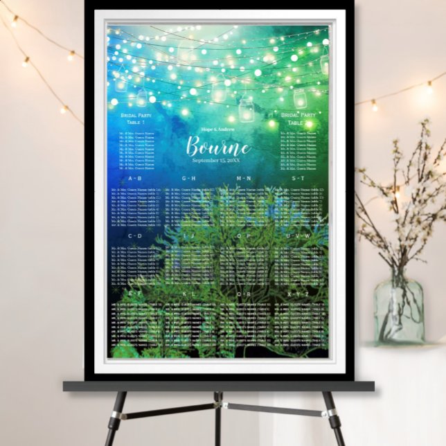 Fairy Tale Forest Blue Green Tree Seating Chart (Creator Uploaded)