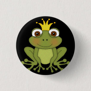 Fairy Tale Frog Prince with Crown 3 Cm Round Badge