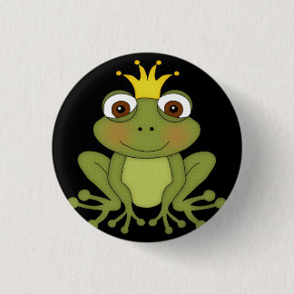 Fairy Tale Frog Prince with Crown 3 Cm Round Badge