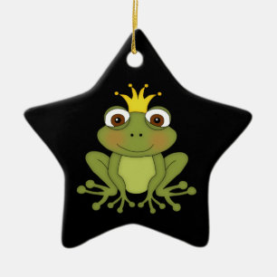 Fairy Tale Frog Prince with Crown Ceramic Tree Decoration