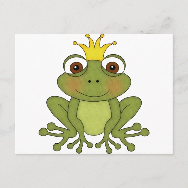 Fairy Tale Frog Prince with Crown Postcard (Front)