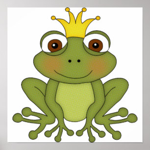 Fairy Tale Frog Prince with Crown Poster
