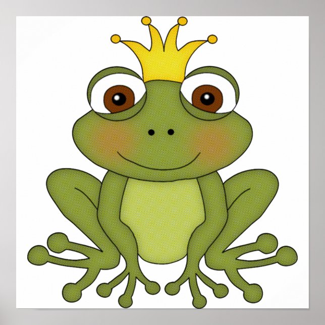 Fairy Tale Frog Prince with Crown Poster (Front)