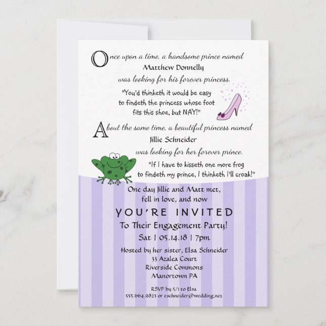 Fairy Tale Fun Engagement Party 5x7 Invitation (Front)