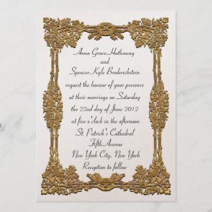 Fairy Tale Gold Wedding Invitation 5.5" x 7.5"