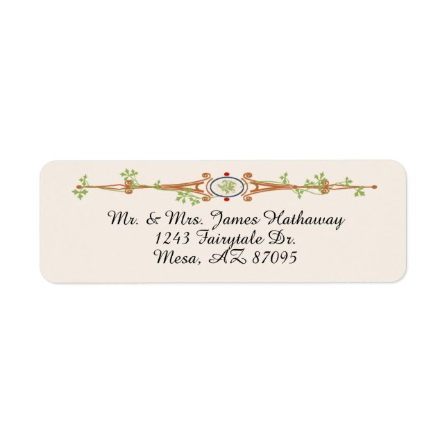 Fairy Tale Ivory Wedding  Return Address Label (Front)
