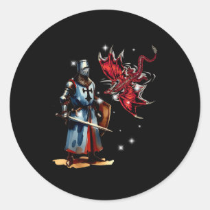 Fairy Tale Knight Children's Knight Armor Fairy Ta Classic Round Sticker