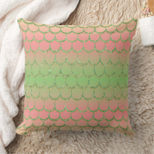 Fairy Tale Mermaid Scales Pastel Gradient Pattern Cushion