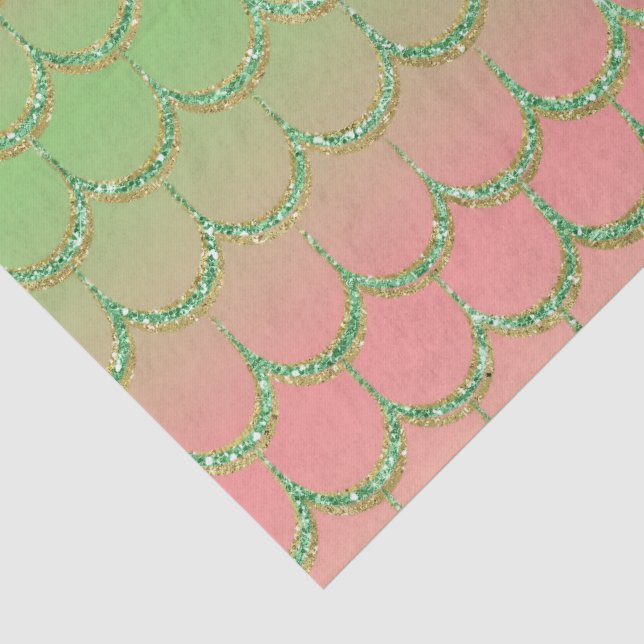 Fairy Tale Mermaid Scales Pastel Gradient Pattern Tissue Paper (Detail)