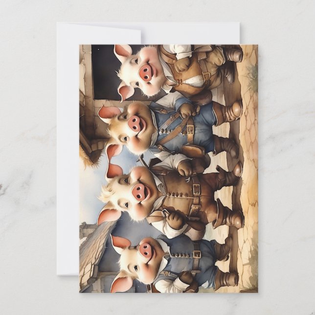 Fairy Tale Pigs Card (Front)