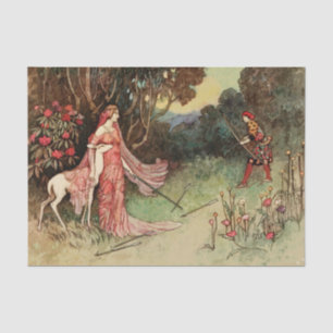 Fairy Tale Princess And White Deer Tissue Paper