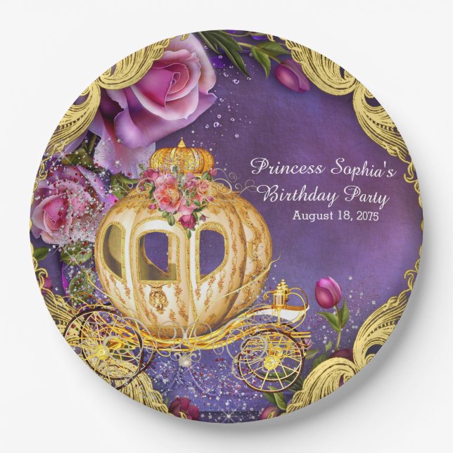 Fairy Tale Princess Birthday Party Paper Plate (Front)