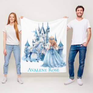 Fairy Tale Princess Castle Girl Birthday Gift Fleece Blanket