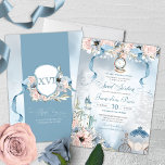 Fairy Tale Princess Cinderella Sweet 16 Birthday Invitation<br><div class="desc">This beautifully elegant fairy tale invitation will invite your guests with a Cinderella theme, featuring a castle, beautiful pink and blue floral botanical, a missing glass slipper and the guest of honour in a gorgeous ball gown. All text is fully customisable and can be edited to suit your needs. This...</div>