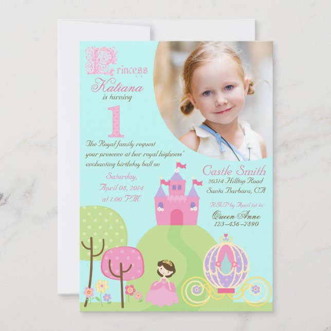 Fairy Tale Princess First Birthday Invitation (Front)