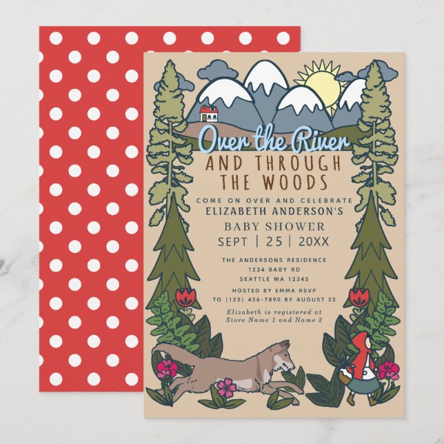 Fairy Tale Red Riding Hood  Baby Shower Invitation (Front/Back)