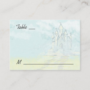 Fairy Tale Sand Castle Beach Wedding Place Cards
