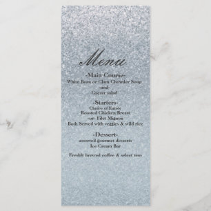 Fairy Tale Silver Glitter Glam Wedding Party Menu