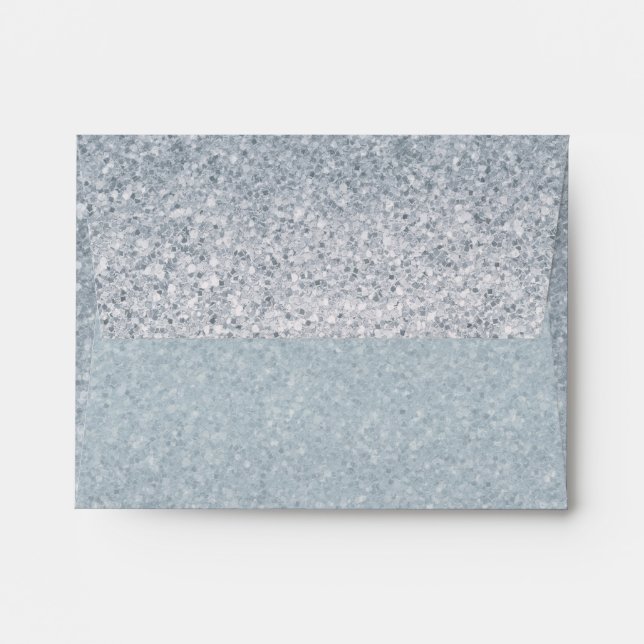 Fairy Tale Silver Glitter Sparkle Party Invitation Envelopes (Back (Top Flap))