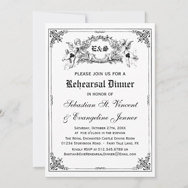 Fairy Tale Storybook Wedding Rehearsal Dinner Invitation (Front)