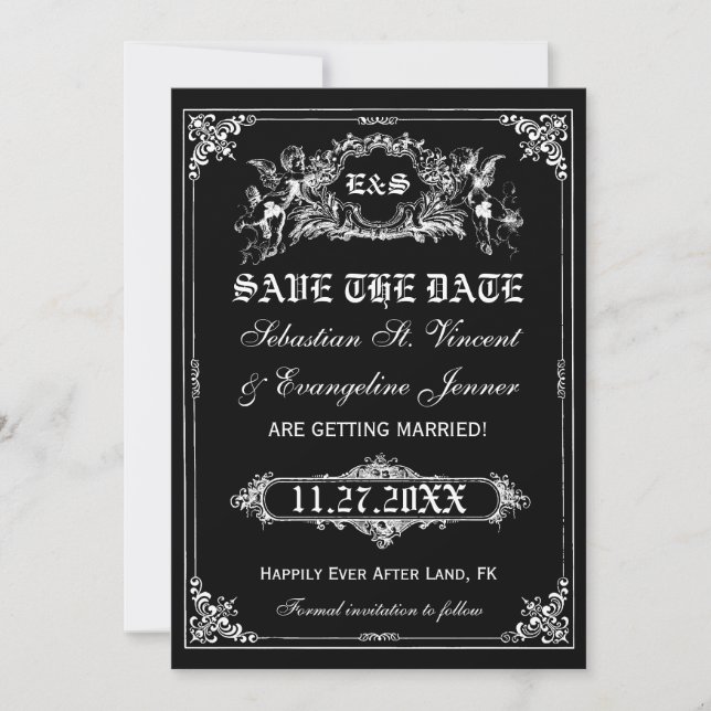 Fairy Tale Storybook Wedding Save the Date Cards (Front)