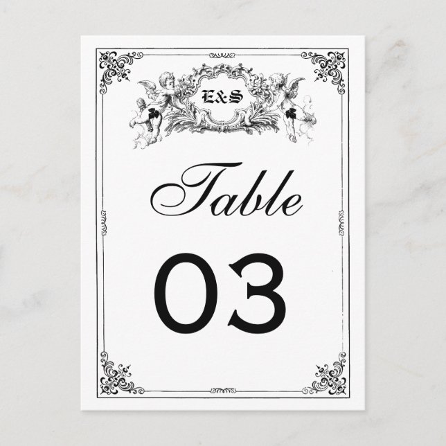 Fairy Tale Storybook Wedding Table Numbers Postcard (Front)