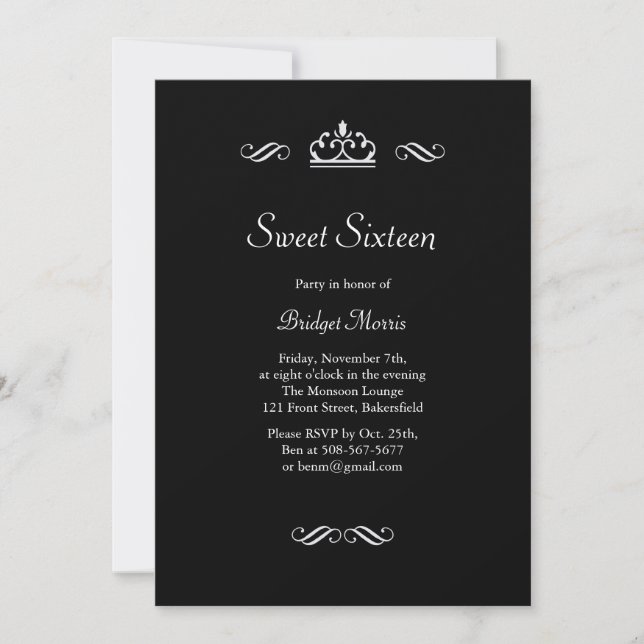 Fairy Tale Sweet Sixteen Invitation (Front)