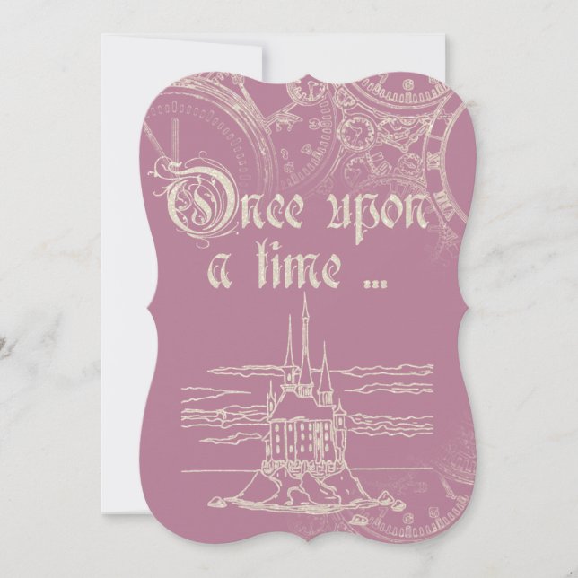 Fairy Tale Theme White Glitter Enchanting Castle Invitation (Front)