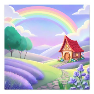 Fairy Tale Under the Rainbow Photo Print