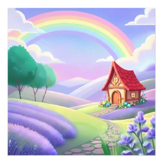 Fairy Tale Under the Rainbow Photo Print