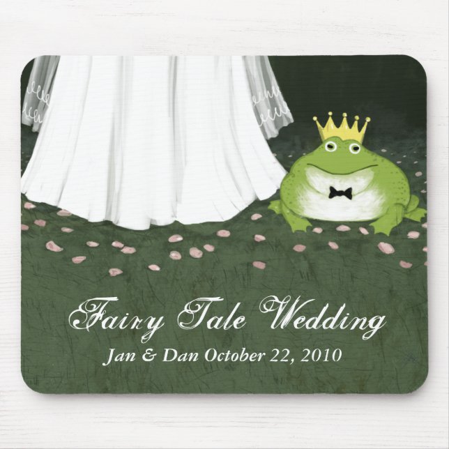 Fairy Tale Wedding Bride & Frog Prince Mouse Pad (Front)