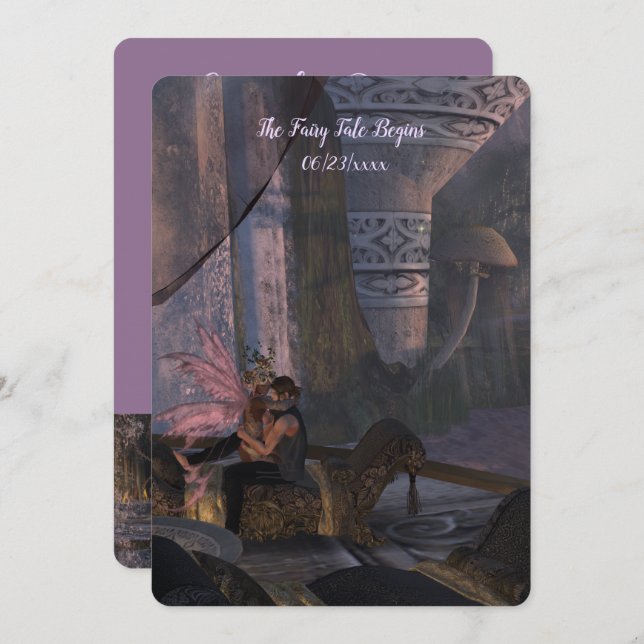 Fairy Tale Wedding - Flat Save The Date Card (Front/Back)