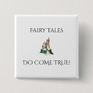 Fairy Tales Do Come True Princess Castle 15 Cm Square Badge