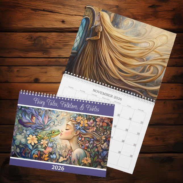 Fairy Tales, Folklore, and Fables 2026 2-Page Calendar (Creator Uploaded)