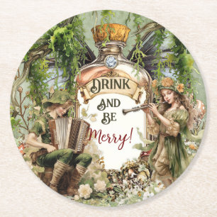 Fairy Tavern Coaster Drink and Be Merry Enchan