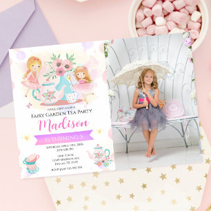 Fairy Tea Party Enchanted Garden Magical Birthday  Invitation