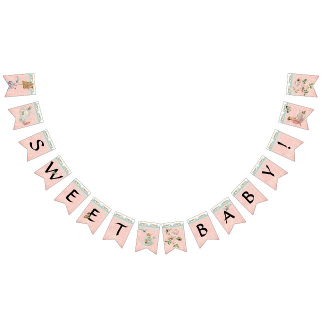 Fairy Tea Party Girl Sweet Baby Shower Party Decor Bunting (All)