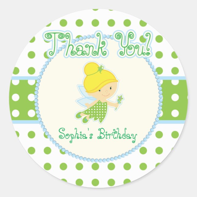 Fairy Thank You Stickers (Front)