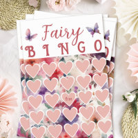 Fairy Themed Birthday Party Bingo Card Game