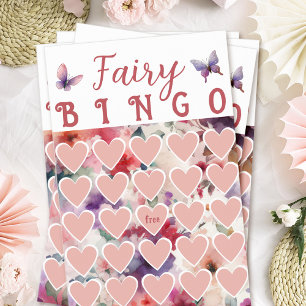 Fairy Themed Birthday Party Bingo Card Game