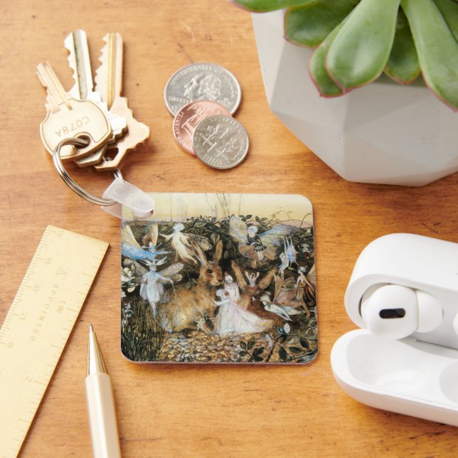 Fairy Twilight by John Anster Fitzgerald Key Ring (Desk)